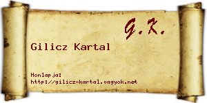 Gilicz Kartal névjegykártya